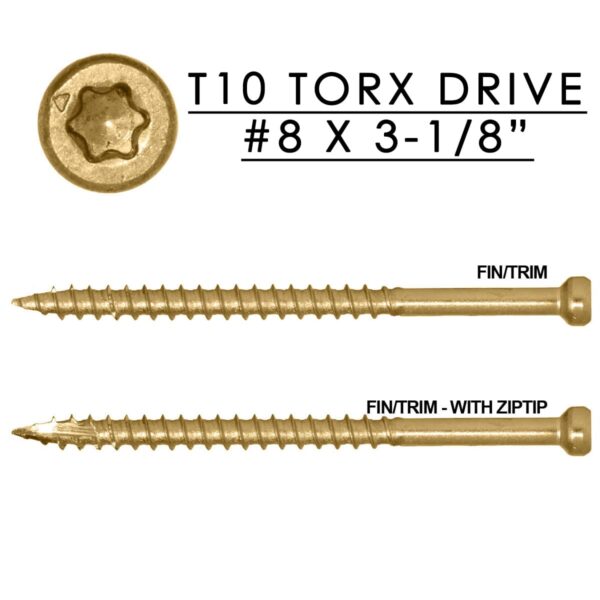 Fin/Trim Finishing Trim Head Screw #8 x 3-1/8"