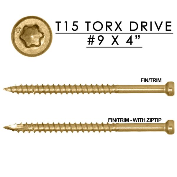 Fin/Trim Finishing Trim Head Screw #9 x 4"