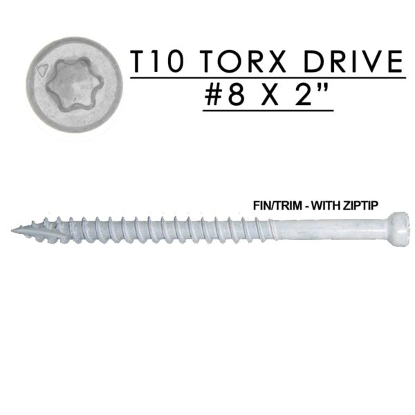 Fin/Trim Finishing Trim Head Screw White #8 x 2"