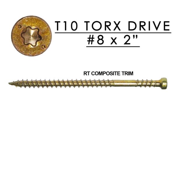 RT Composite Exterior Trim Screws #8 x 2"