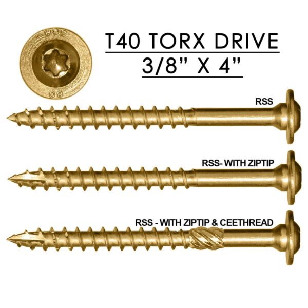 RSS Rugged Structural Screw 3/8" x 4"