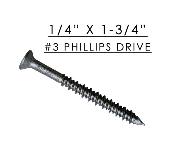 410 Stainless Steel Tapcon Concrete Screw w/ Phillips Head 1/4" x 1-3/4"