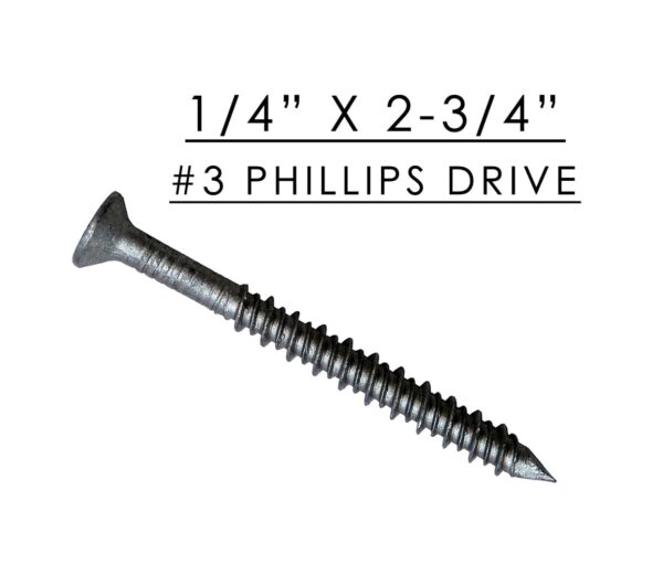 410 Stainless Steel Tapcon Concrete Screw w/ Phillips Head 1/4" x 2-3/4"