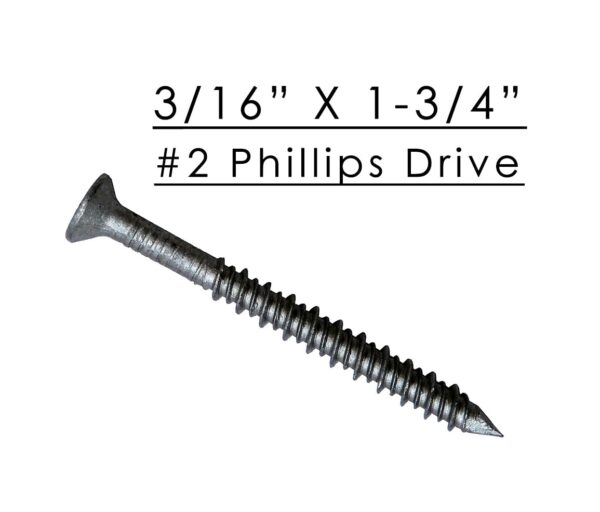 410 Stainless Steel Tapcon Concrete Screw w/ Phillips Head 3/16" x 1-3/4"