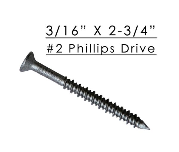 410 Stainless Steel Tapcon Concrete Screw w/ Phillips Head 3/16" x 2-3/4"