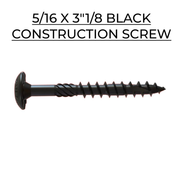 U2 Fasteners Black Construction Screw 5/16 X 3"1/8 BK