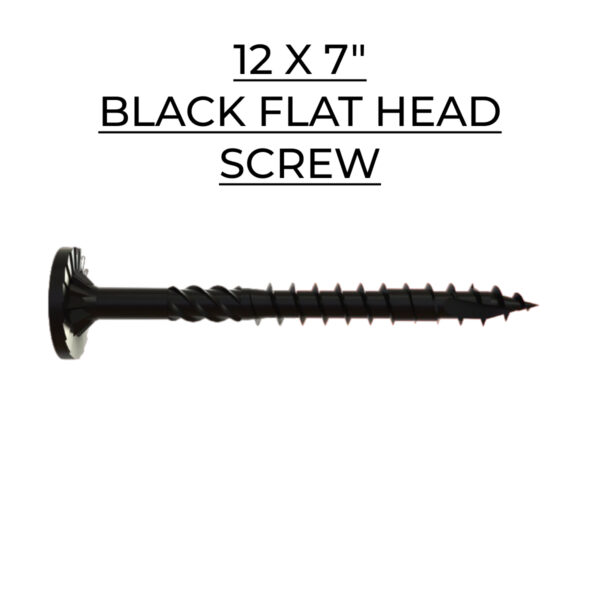 U2 Fasteners Black Flat Head Screw 12 X 7"