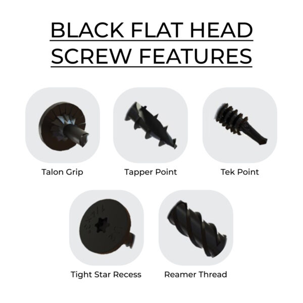 U2 Fasteners Black Flat Head Screw 12 X 8" - Image 2