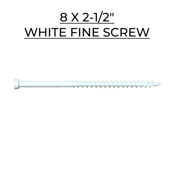 U2 Fasteners Fine Screw - White - 8 X 2-1/2"