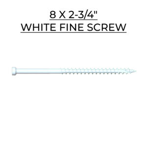U2 Fasteners Fine Screw - White - 8 X 2-3/4"