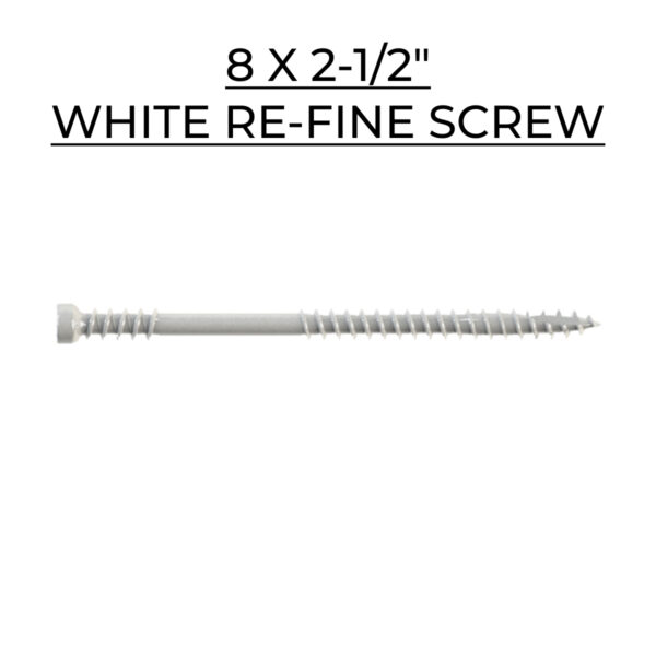 U2 Fasteners Re-Fine Screw - White - 8 X 2-1/2"