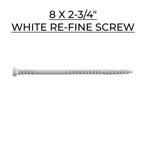 U2 Fasteners Re-Fine Screw - White - 8 X 2-3/4"
