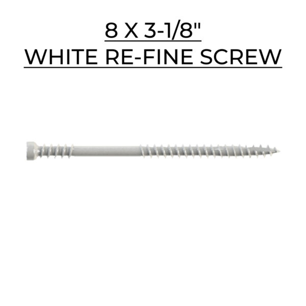 U2 Fasteners Re-Fine Screw - White - 8 X 3-1/8"